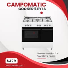 Gas Cooker 4-5 Eyes White-Silver-Black غاز كفالة شركة 0