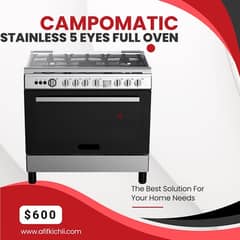 Gas Cooker 4-5 Eyes White-Black-Silver فرن غاز كفالة شركة 0