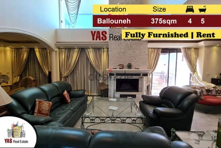 Ballouneh 375m2 Penthouse | Rent |Furnished | Luxury | View |Catch|KS