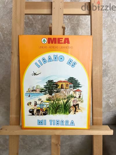 Original Middle East Airlines MEA Poster - Libano Es Mi Tierra