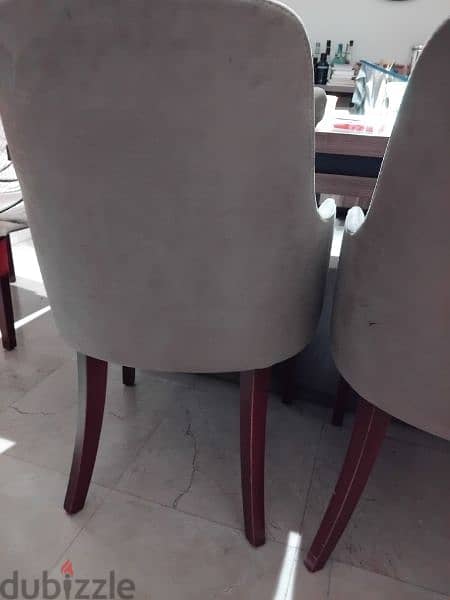 for sale 7 dining chairs grey and greige 3