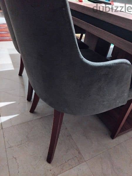 for sale 7 dining chairs grey and greige 4