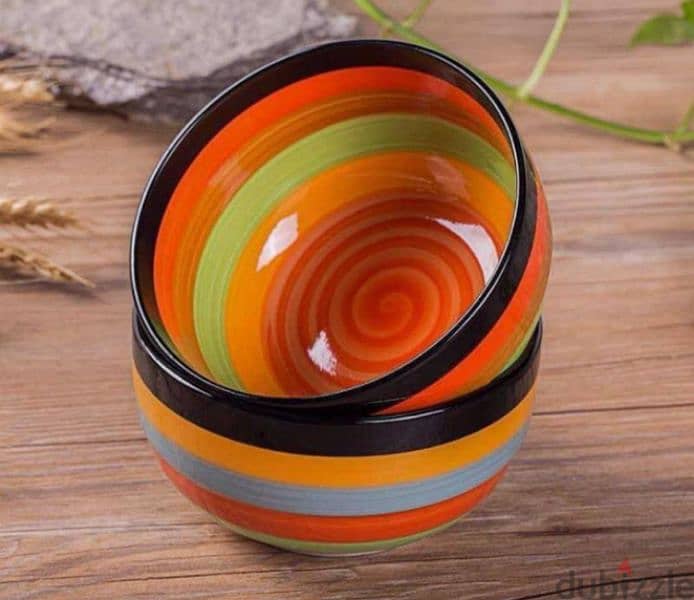 spiral colors ceramic bowls 2