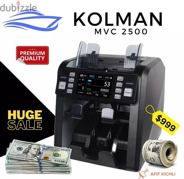 Kolman Money Counter USD EURO LBP مكنات عد نقود جميع العملات 2