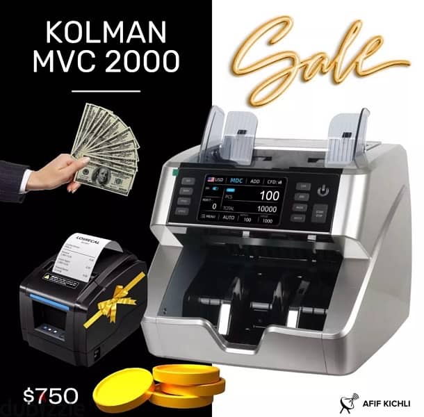 Kolman Money Counter عدادة نقود مع كشف المزور 0