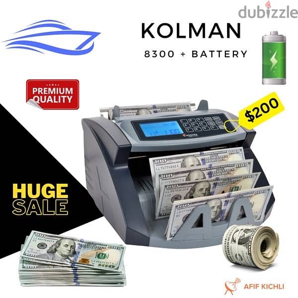 Kolman Money Counter عدادة نقود مع كشف المزور 9