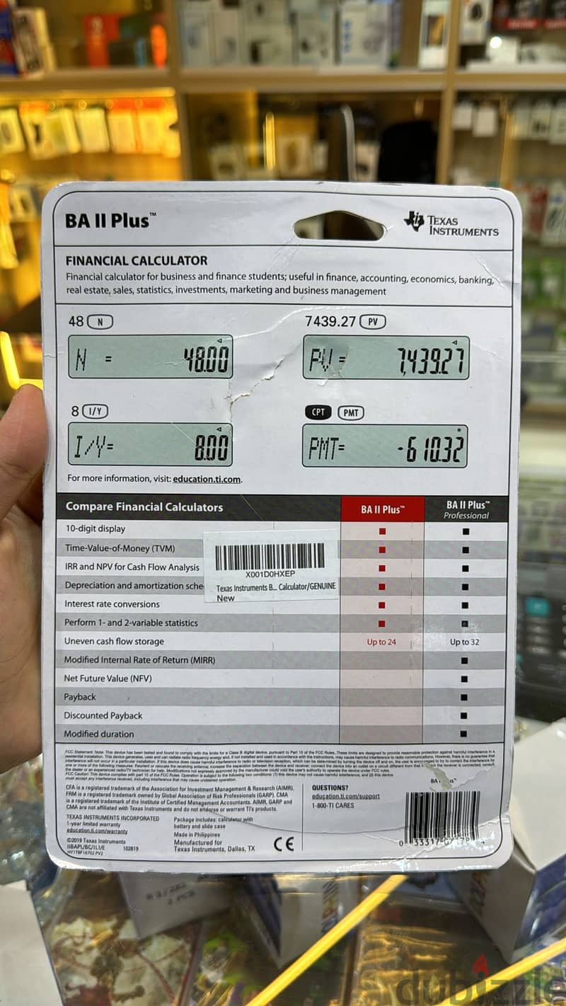 Texas Instruments BAII Plus Financial Calculator/GENUINE exclusive & 1
