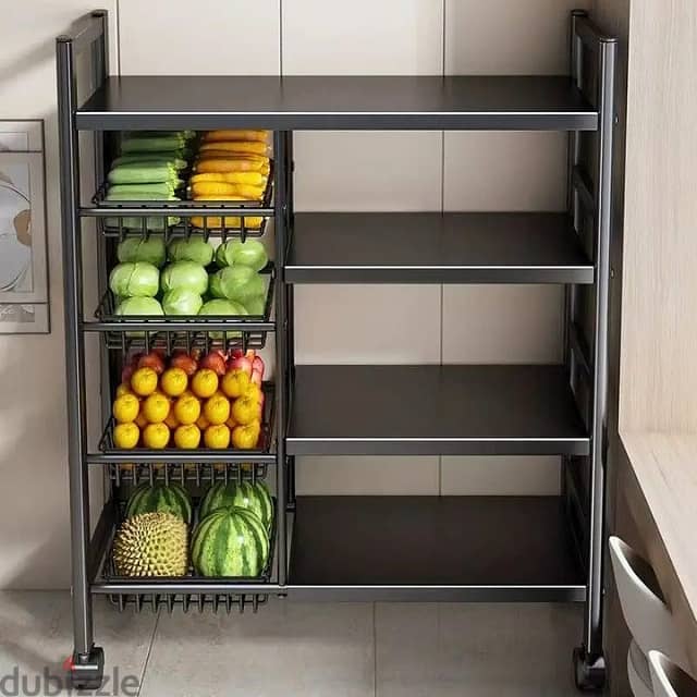 Mobile Storage Trolley with 4 Adjustable Shelves for Kitchen, Bathroom 2