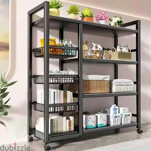 Mobile Storage Trolley with 4 Adjustable Shelves for Kitchen, Bathroom 3