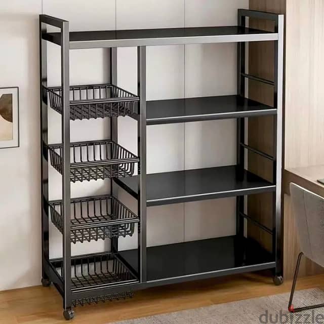 Mobile Storage Trolley with 4 Adjustable Shelves for Kitchen, Bathroom 6