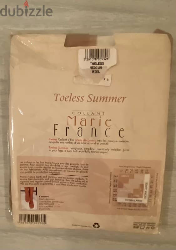 collant Marie France toeless  summer Midium Miele 1