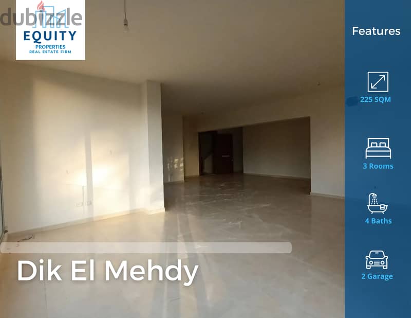 225 SQM Duplex Apartment For Sale In Dik El Mehdy شقة للبيع #CK101830 0