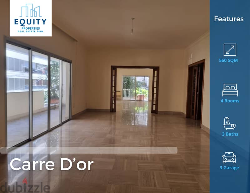 560SQM Apartment For Sale In Carre D'or شقة للبيع في الاشرفية#JZ101924 0