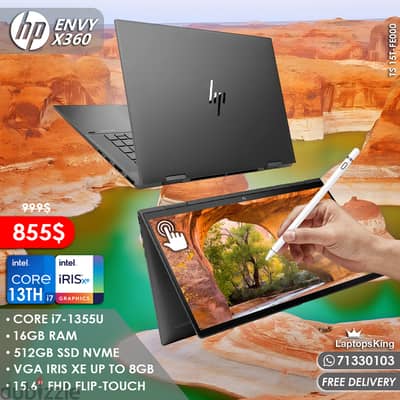 Hp Envy X360 Nightfall Black | Core i7-1355u Iris Xe Flip-Touch Laptop