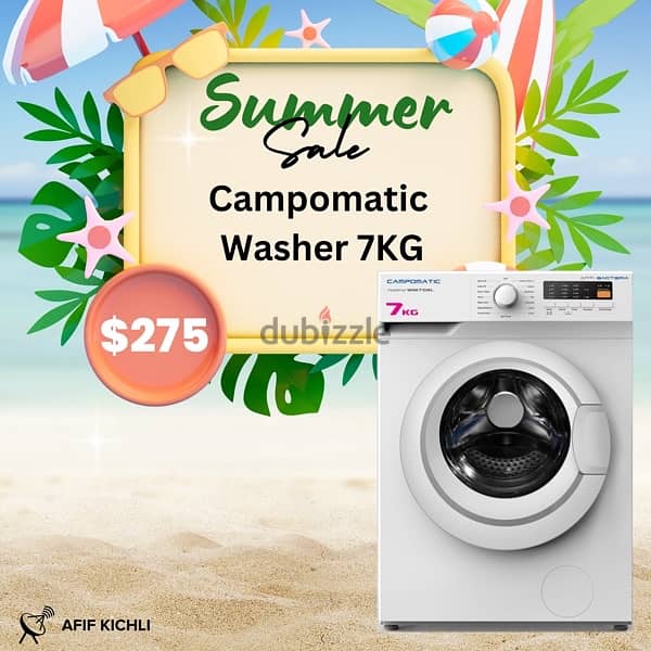 Campomatic Midea Candy 7kgs Washing Machine غسالة كفالة شركة 0