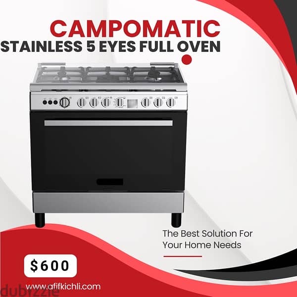 Gas Cooker 4/5 Eyes Black-Silver-White كفالة شركة 3