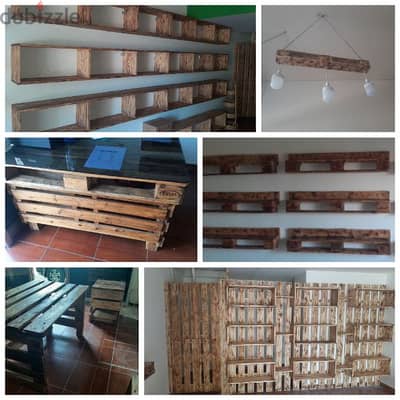 wood decoration shelves and desk for a retail store very good conditio