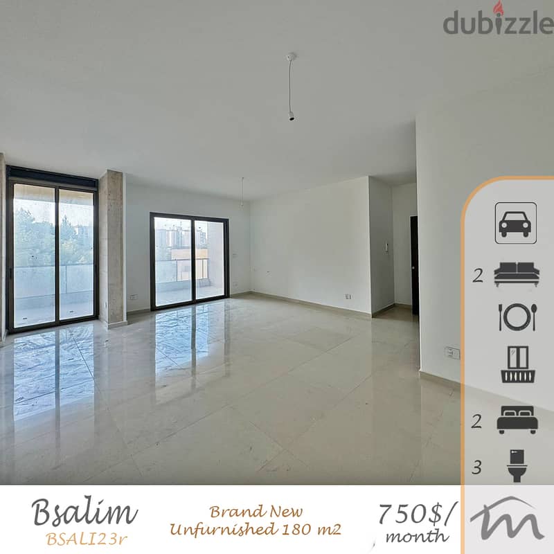 Bsalim | Brand New 2 Bedrooms Apartment | Balcony | Covered Parking 0