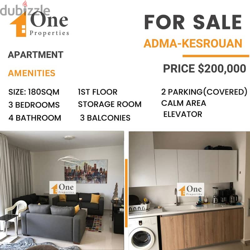 BRAND NEW APARTMENT FOR SALE IN ADMA - KESEROUAN 0