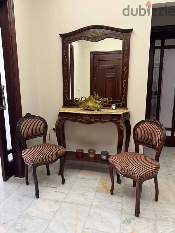 mirror and two chairs for sale 0