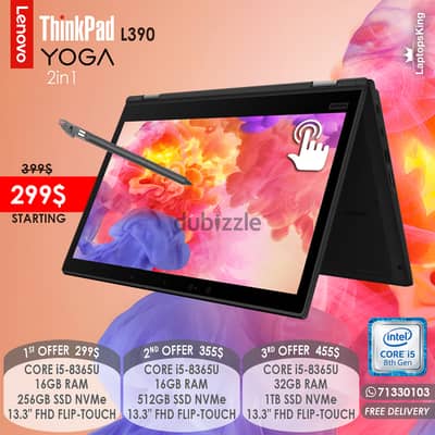 Lenovo Thinkpad L390 Yoga Core i5-8365u Flip-Touch 13.3" 2in1 Laptops