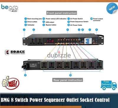 BMG PSS-003 8 Channel Power Sequencer Outlet Socket Control