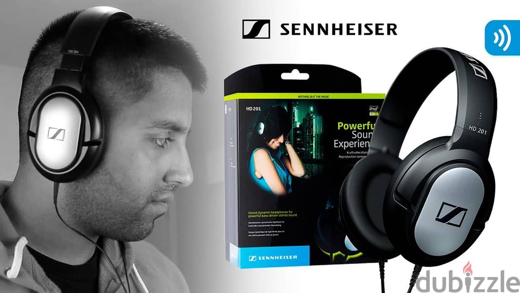 Sennheiser HD 201 Lightweight Closed-back Over-ear Headphones 1