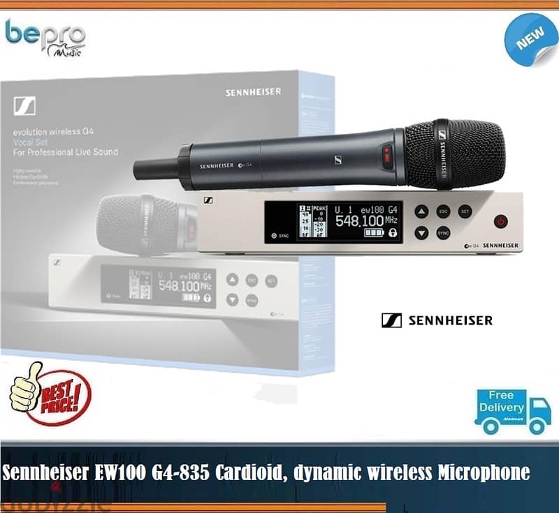 Sennheiser EW100 G4-835 Cardioid, dynamic wireless Microphone 0