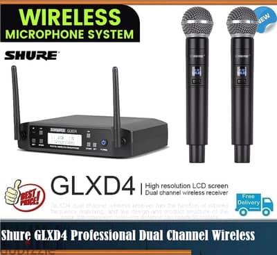 Professional GLXD4 Dual Channel Wireless Karaoke DJ Sing Audio