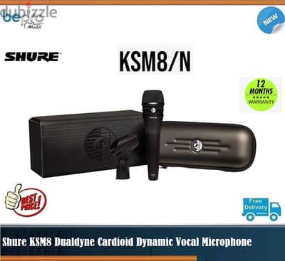 Shure KSM8 Dualdyne Cardioid Dynamic Vocal Microphone - Black