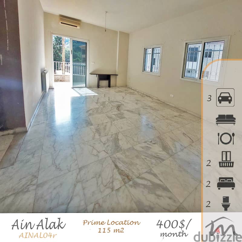 Ain Alak | 115m² + 30m² Terrace | 3 Parking | 2 Bedrooms Apartment 0