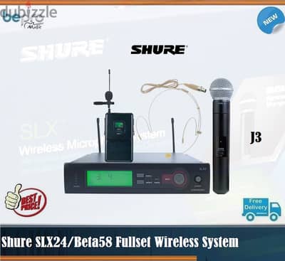 Shure SLX24/Beta58 Fullset Wireless System - J3 Band (572 - 596 MHZ)