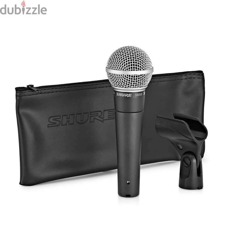 Shure SM58 Cardioid Dynamic Vocal Microphone & XLR Cable 1