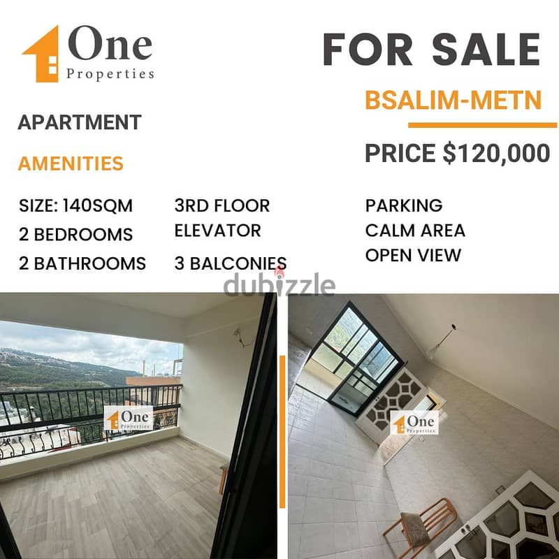 APARTMENT FOR SALE IN BSALIM-METN 0