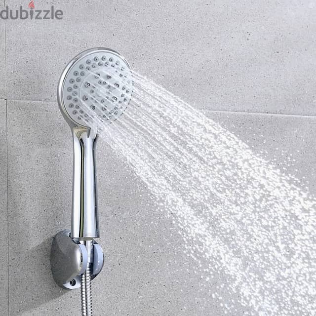 Handheld Shower Head with 5-Speed Sprayer and Stainless Hose 1