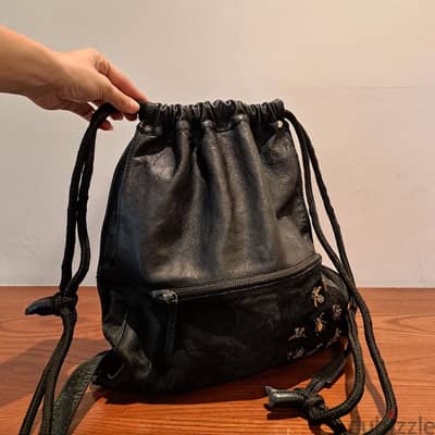 Cocci Black leather backpack