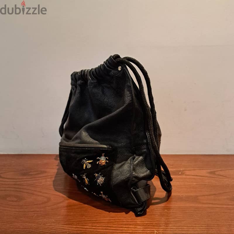 Cocci Black leather backpack 2