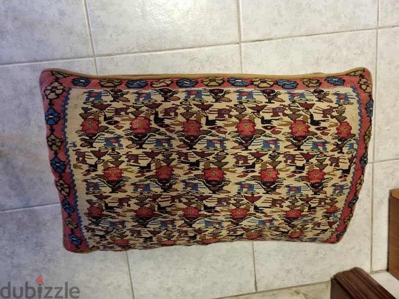 3 Antique Senneh kilim cushions 3