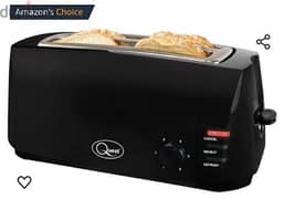 Quest 4 Slice Toaster -Wide Long Slots, 6 Settings, Reheat & Defrost 0