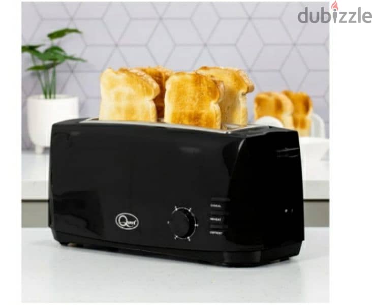 Quest 4 Slice Toaster -Wide Long Slots, 6 Settings, Reheat & Defrost 4