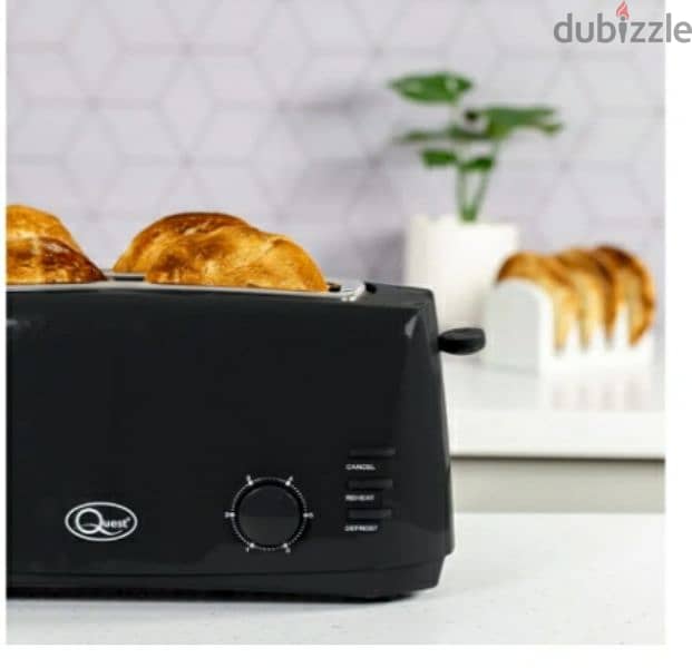 Quest 4 Slice Toaster -Wide Long Slots, 6 Settings, Reheat & Defrost 5