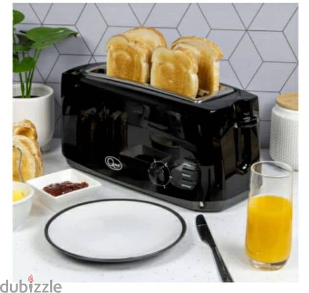 Quest 4 Slice Toaster -Wide Long Slots, 6 Settings, Reheat & Defrost 6