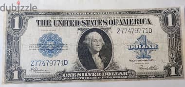 Large USA Dollar Silver Banknote year 1923 0