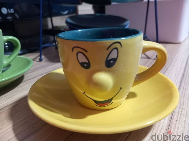 smile coffee cups set 3