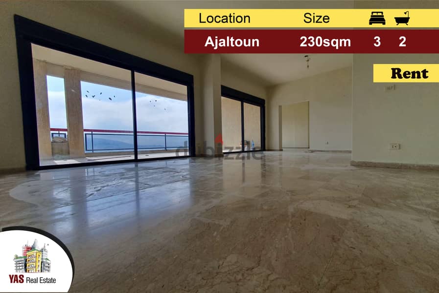 Ajaltoun 230m2 | Terrace | Mountain View | Rent | Calm Street | KH | 0