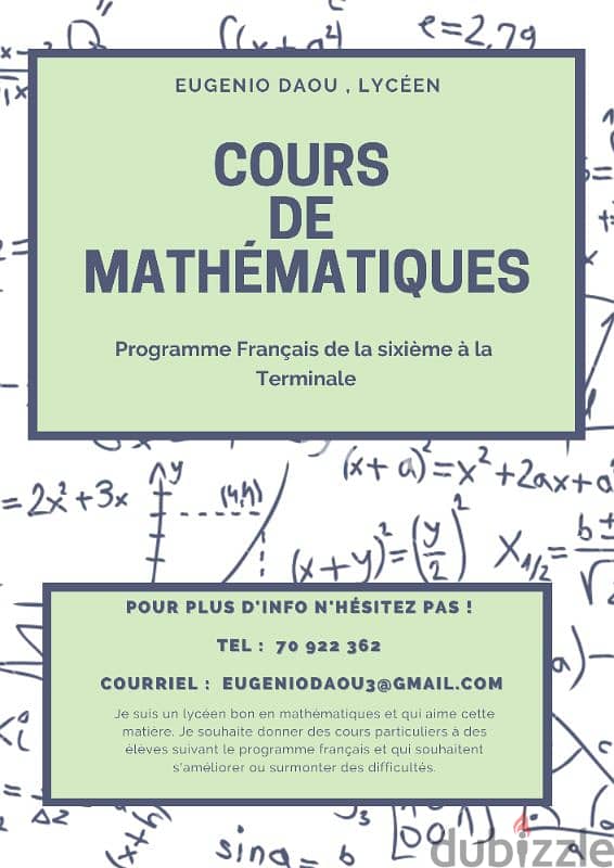 Cous de mathématiques programme Fr 0