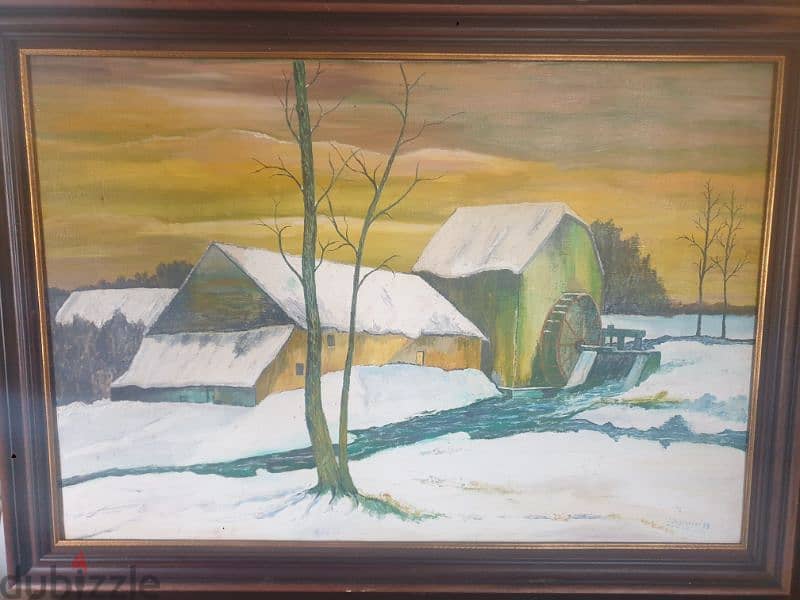 oil on canvas,artist j. dhollander from amsterdam,1988,wood frame 0