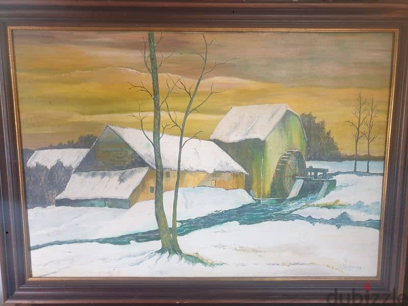 oil on canvas,artist j. dhollander from amsterdam,1988,wood frame 1