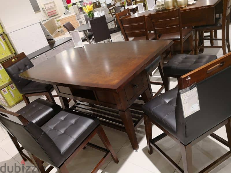 Modern original high Dining table + 6 swivel high chairs 7