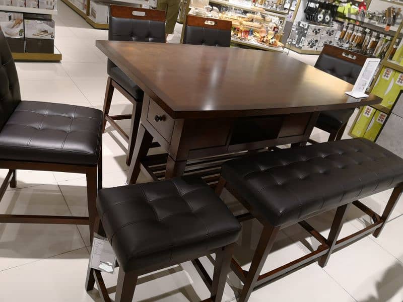 Modern original high Dining table + 6 swivel high chairs 12